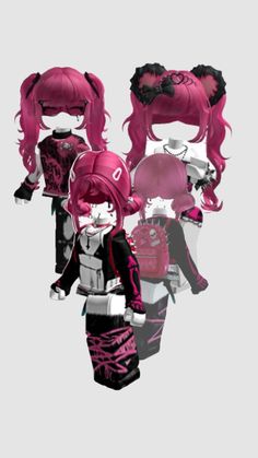 two girls with pink hair and black clothes