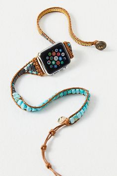 Give your Apple watch an extra earthy detail with these stone bands from Cape Diablo. **Features:** Handmade, wrap style, carefully selected stone beads, 32mm magnetic slider, adjustable button closure, 6.3-7.2 inches **Why We | Practical Magic Apple Watch Band by Cape Diablo at Free People in Blue Apple Watch Band Bracelet, Watch Band Bracelet, Practical Magic, Band Bracelet, Daily Essentials, Apple Watch Band, Boho Clothing, Watch Band, Apple Watch Bands