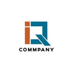 the logo for company with an orange and blue rectangle