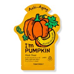 Pumpkin I Am Sheet Mask - TONYMOLY | Ulta Beauty Fall Face Mask, Fall Sleepover, Tea Tree Mask, Fall Skincare, Pumpkin Face Mask, Fall Basket, Avocado Mask, Autumn Skincare