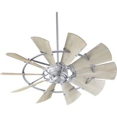 a white ceiling fan with four blades