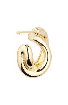 Put a twist in your everyday accessory routine with these simply elegant hoop earrings. 3/4" drop; 1/4" width Post back Sterling silver or sterling silver/18k-gold plate Imported Modern Twist Yellow Gold Earrings With Polished Finish, Modern Twist Everyday Earrings, Modern Twist Polished Yellow Gold Earrings, Modern Twist Hoop Earrings As Gift With Polished Finish, Modern Twist Polished Hoop Earrings As Gift, Gold Wrap Earrings With A Modern Twist, Gold Earrings With A Modern Twist, Modern Twist Hoop Earrings For Everyday Wear, Modern Twist 14k Gold Earrings