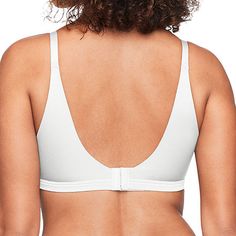 Smooth things over with the Warners No Side Effects wireless lift t-shirt bra with simple, easy sizing. Elastic-free, side-smoothing panels and back won't show under your clothes. Get the extra support and comfort you need with a light lift, flexible cups, and convenient front-adjustable straps.Welcome to a better bra experience. When it comes to intimates, everyone needs something different. That's why we made styles for everybody. We're simple solutions, made better.Simple, Easy Sizing (S-3XL) Basic White Top With Built-in Bra, White Fitted Full Coverage Top, White Fitted Tops With Full Coverage, Supportive White Bra-friendly Top, White Seamless Medium Support Top, White Top With Light Support And Stretch, White V-neck Bra-friendly Tops, White Seamless Top With Medium Support, White V-neck Bra Friendly Tops