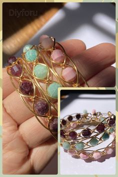 Each radiant gemstone,carefully selected for its unique [properties,harmonizes your chakras and promotes,harmonizes your chakras and promotes a sense of inner peace. #bracelet#wirewrap#wirejewelry#Diyjewelry#handmadejewelry#DIYbracelet#bohobracelet#wire work#crystal Bohemian Rose Gold Wire Wrapped Bracelets, Hand Wrapped Bangle Wrap Bracelet As Gift, Gold Wire Wrapped Wrap Bracelet As A Gift, Gold Wire Wrapped Copper Bracelets, Natural Stone Bangle Wrap Bracelet As A Gift, Adjustable Wire Wrapped Bangle As Gift, Handmade Metal Wrap Bracelet As Gift, Adjustable Wire Wrapped Bangle For Gift, Gift Copper Wire Bracelet