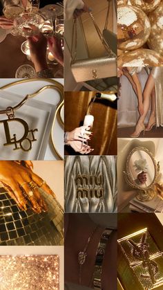 the collage shows many different types of women's handbags and purses