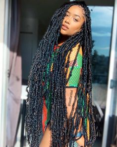 Locs Small, Long Faux Locs, Locs Hairstyles For Women, Goddess Faux Locs, Loc Extensions, Locs Crochet, Starter Locs, Goddess Locs