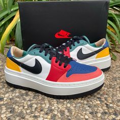 Brand New Box Included Sporty Multicolor Low-top Jordan Shoes, Air Jordan 1 Elevate Low, Jordan 1 Elevate Low, Jordan 1 Elevate, Shoes Nike Air, Nike Air Jordan 1, Nike White, Shoes Nike, Air Jordan 1