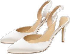 Wedding Slingback Pumps With 4-inch Heel, Elegant Cream Slingback Pumps With 4-inch Heel, Wedding Slingback Pumps With 4-inch Pointed Heel, Elegant Low Heel Slingback Pumps For Wedding, Classic White Slingback Pumps For Wedding, Classic Cream Wedding Heels, Classic Cream Heels For Wedding, White Slingback Pumps With 4-inch Heel For Wedding, Classic Wedding Heels With Heel Strap