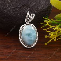 Larimar Pendant Sterling Silver pendant  Pendant Weight - 6.50 Garam Silver Larimar Pendant Jewelry, Hallmarked Larimar Jewelry Gift, Larimar Cabochon Jewelry Gift, Gift Larimar Jewelry Stamped 925, Stamped 925 Larimar Jewelry For Gift, Larimar Pendant, Sterling Silver Pendant, Sterling Silber, Wedding Shop