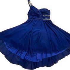 Studio City Jeweled Cobalt Blue Cocktail Formal Party Homecoming Dress Size 7. Gorgeous Dress Great For Any Formal Occasion. Color Is A Darker Blue, Tag Reads “Cobalt Blue/Homecoming Blue”. Multiple Layered Skirt. Approximate Measurements Laying Flat And Zipped: Bust: 15” Waist: 13.5” Front Length From Bust: 33” Msrp: $99.00 New With Tags. Ships Worldwide By Next Business Day Blue A-line Dress For Prom, Blue Dresses For Prom Season, Blue Evening Dress For Homecoming Party Season, Blue Evening Dress For Homecoming And Party Season, Royal Blue Prom Dress For Summer, Royal Blue Summer Prom Dress, Royal Blue Prom Dress For Party Season, Royal Blue Dress For Prom And Party Season, Blue Prom Season Evening Dress