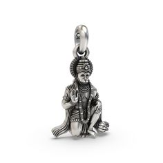 This meticulously crafted 925 Silver Hanuman Pendant is a timeless piece of spiritual adornment, meticulously designed to capture the essence of Lord Hanuman's divine presence. With its intricately detailed features, including Hanuman's iconic mace and faithful demeanor, this pendant serves as a tangible reminder of strength, courage, and unwavering devotion. Each aspect of this pendant is carefully handcrafted by skilled artisans, ensuring that every detail is perfectly rendered to reflect the Hanuman Gold Pendant For Men, Oxidized Pendant For Meditation, Spiritual White Gold Jewelry, Oxidized Finish Pendant For Meditation, Sterling Silver Amulet Necklace For Puja, Spiritual Pendant Jewelry For Puja, Sterling Silver Amulet Necklaces For Puja, Symbolic Sterling Silver Jewelry For Meditation, Sterling Silver Spiritual Jewelry And Charms