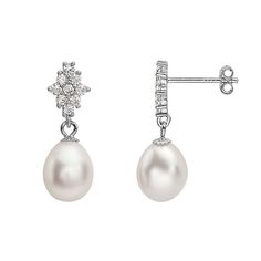 These stunning sterling silver freshwater cultured pearl drop earrings are the perfect way to finish your favorite outfit. These stunning sterling silver freshwater cultured pearl drop earrings are the perfect way to finish your favorite outfit. Length: 21 mm Backings: post Metal: sterling silver Plating: rhodium Finish: polished Packaging: boxedCULTURED PEARL DETAILS Type: freshwater Size: 15 mm Shape: oval Color: white Gemstones may have been treated to enhance their appearance. Special care m Formal Sterling Silver Pearl Earrings, Fine Jewelry, Formal Teardrop Sterling Silver Pearl Earrings, Formal White Gold Teardrop Pearl Earrings, Timeless Teardrop Sterling Silver Pearl Earrings, Formal Silver Sterling Silver Pearl Earrings, Fine Jewelry: Pear-shaped Sterling Silver Pearl Earrings, Timeless Silver Teardrop Pearl Earrings, Timeless Silver Dangle Pearl Earrings, Fine Jewelry Sterling Silver Pear-shaped Pearl Earrings