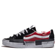 Vans Sk8-Low Reconstruct 'Black Red' VN0009QS458 Vans Sk8 Low, Red And Black Shoes, Sk8 Low, Vans Sk8, Black Shoes, Black Red, Style Me, Black And Red, Red