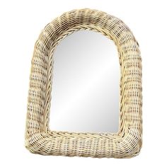 a mirror that is made out of wicker