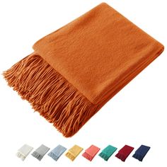 PRICES MAY VARY. 🧣Soft & Cozy - Homiest Knitted Throw Blanket is made of 100% super soft Acrylic, durable, breathable and so comfortable. Perfect for daily use when watching TV, reading on a couch, lounging in a chair or a bed. It can also be used as a scarf in winter. You"ll be nice and warm without getting too hot. 🧣Fringes & Vibrant Colors Decor - Solid color with decorative fringe, simple and neat for the perfect finish that won't unravel in the wash. Fuschia, Lavender, Burnt Orange, Sage Orange Throw Blanket, Burnt Orange Pillows, Blanket With Fringe, Knitted Throw Blanket, Couples Blanket, Fringe Throw Blanket, Tassel Blankets, Fall Blanket, Teal Light