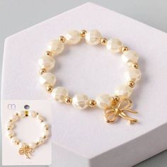 Bow Charm Cut Pearl Bracelet 17837 (12 units) Standing Out From The Crowd, Unique Bows, Hair Care Tools, Taking Risks, Bow Charm, Pearl Bow, Bow Bracelet, Pearl Design, Anklet Jewelry