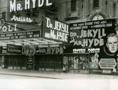 an old black and white photo of the marquee for dr jekyll's