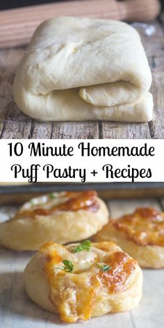 homemade puff pastry recipe with text overlay