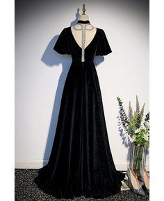 Get 10% off now! Buy elegant long black velvet vneck evening dress with sleeves at cheap price online. Free stable shipping and pro custom service since 2009. Elegant V-neck Velvet Wedding Dress, V-neck Velvet Evening Dress, Fitted Black Velvet V-neck Dress, Velvet V-neck Evening Dress, Black Velvet Dress For Wedding, Black Fitted Velvet Dress V-neck, Black V-neck Velvet Dress, Elegant V-neck Velvet Evening Dress, Black Velvet V-neck Evening Dress