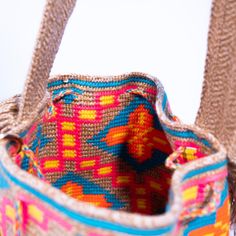 Elevate your style with our exquisite Consuelo Medium Bag in the rich and vibrant Colour Medium. Handwoven by skilled Colombian artisans over weeks, this bag is a true testament to craftsmanship and tradition. Make a statement with a piece that is not only beautiful but also carries a story of dedication and artistry. Add a touch of elegance to your everyday look with this unique and versatile accessory. 100% Natural Cotton Thread  Hand wash Designer Multicolor Rectangular Bag, Designer Multicolor Rectangular Satchel, Designer Multicolor Bags For Everyday Use, Designer Rectangular Crochet Bag For Daily Use, Designer Rectangular Crochet Bag With Handles, Designer Crochet Rectangular Bag With Handles, Designer Rectangular Crochet Bag, Luxury Multicolor Rectangular Bag, Designer Woven Bucket Bag