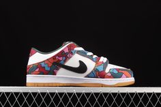 Nike and Dutch artist and sneaker collab veteran Parra teamed up for an Olympic inspired Nike SB Dunk Low with the Nike SB Dunk Low Parra Abstract Art.



The Nike SB Dunk Low Parra Abstract Art highlights Parra's surreal take on pop art. Off-white leather on the upper creates a blank canvas so that overlays smothered in vibrant, retro Parra patterns rise to prominence. Additional details like the embroidered mini-Swoosh on the toe box and gum outsole offer nostalgic appeal.



The Nike SB Dunk Low Parra Abstract Art released in July of 2021 and retailed for $110. Sb Dunk Low, Nike Sb Dunks Low, Sb Dunk, Nike Sb Dunks, Dunk Low, Dutch Artists, Nike Jordan, Nike Sb, White Leather