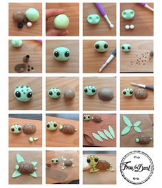 there are many pictures of different items made out of clay