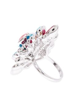 Rhodium-plated base metal Faceted bezel-set multicolor Swarovski crystals Ring cannot be re-sized See Size Guide 100% Authentic Swarovski A must-have mix of vintage and modern. As bright as a bouquet of colorful flowers, Swarovski’s opulent Cardinal ring energizes any summer outfit. They feature an on-trend drop silhouette and sparkle in a rainbow of crystal colors on rhodium-plated metal. Elegant Multicolor Crystal Ring For Party, Multicolor Multi-stone Rings For Parties, Multicolor Multi-stone Party Rings, Multicolor Crystal Rings For Party, Elegant Multicolor Crystal Rings, Crystals Ring, Crystal Colors, Swarovski Crystal Rings, Crystal Rings