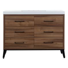 Update your bathroom with the Piper 49.1-in Caramel Mist finish vanity with White single-sink top. This freestanding vanity features a mid-century modern design with a soft brown woodgrain finish and matte Black drawer pulls and legs for a modern look. With its 49.1-in W x 18.75-in D x 36.66-in H size and integrated storage, this vanity adds style and functionality to medium-to-large sized bathrooms. Diamond NOW Piper 49-in Caramel Mist Brown Woodgrain Single Sink Bathroom Vanity with White Cult Matte Black Drawer Pulls, Black Drawer Handles, Black Drawer Pulls, Cultured Marble Vanity Top, Black Drawers, Single Sink Bathroom, Marble Vanity Tops, Cultured Marble, White Sink