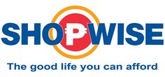 the shopwise logo is shown in blue and red with an orange circle around it