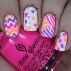 Kids Nails, Neon Nail Art, Colorful Nail, Manicure Gel, Simple Nail Art Designs, Neon Nails