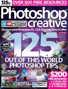 a magazine cover with the words photoshop creative on it