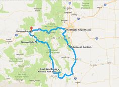 a map showing the route to colorado