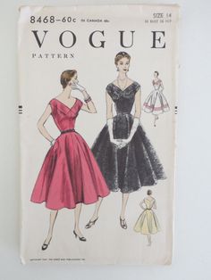 an old fashion sewing pattern with two women in dresses