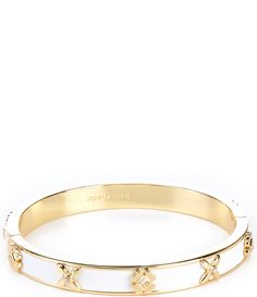 From kate spade new york&#x2C; this bracelet feature:Bangle braceletGold-tone hardwareHinge closureApprox. 2.3" diameter Imported. Baublebar Bracelet, Dream Wishlist, Kate Spade Bracelet, Bracelet Stacks, Clothing Wishlist, Xmas List, Gift Inspo, Crystal Bangle, Dope Jewelry