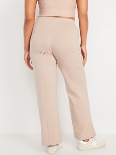 elastic waist on-seam pockets seamed leg vented hem breathable pull-on style sits at belly button loose hip and thigh 30" regular inseam 28" petite inseam 33&quot tall inseam models are approx.  5'9" and wear sizes s (4), l (12), and xl (18)machine wash according to the care instruction label Athleisure Bottoms With Comfort Stretch, Comfort Stretch Full-length Pants With Ribbed Waistband, Comfort Stretch Full Length Pants With Ribbed Waistband, Full Length Pants With Comfort Stretch And Ribbed Waistband, Comfort Stretch Solid Color Trousers, Athleisure Full Length Bottoms With Comfort Waistband, Comfortable Stretch Wide Leg Trousers, Full Length Athleisure Bottoms With Comfort Waistband, Comfortable Straight Sweatpants With Pull-on Style