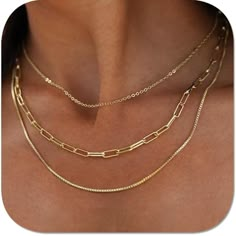 Material: 14k Gold Plated Hypoallergenic Lead & Nickle Free Tarnish Free Length: 14” & 16.5” With 2” Extender 3pc Necklace Set Gold Chain Choker, Herringbone Necklace, Stacked Necklaces, Dainty Gold Necklace, Gold Necklace Women, Gold Necklace Layered, Chain Choker Necklace, Faux Pearl Necklace, Simple Necklace