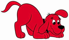 a cartoon dog laying down on its back