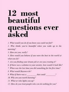 Most Beautiful Questions Ever Asked, Most Beautiful Questions, Beautiful Questions, Flirty Questions, Quotes Writing, Fun Questions To Ask