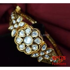 Ashiya Jadau Kundan Bracelet/Indian Bracelet Jadau Bracelet, Kundan Bracelet, Bracelet Indian, Gold Polish, Ruby Red, Bracelet Making, Colored Diamonds, Diamond Bracelet, New Product