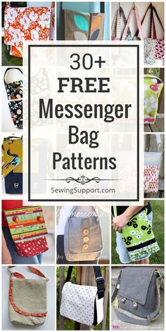 30 free messenger bag patterns with text overlay