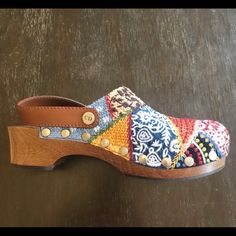 Great Condition Multicolor Leather Clogs With Rubber Sole, Dior Patchwork, Galliano Dior, Heeled Mule, Dior Logo, Clog Heels, Leather Clogs, Dior Shoes, Clogs Shoes