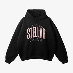 Stellar Oversized Fleece Graphic Hoodie - Starphase Oversized Fall Sweatshirt With Star Print, Casual Cotton Hoodie With Star Print, Casual Oversized Hoodie With Star Print, Cotton Hoodie With Star Print, Oversized Cotton Sweatshirt With Star Print, Trendy Cotton Hoodie With Star Print, Oversized Cotton Hoodie With Star Print, Trendy Oversized Hoodie With Star Print, Oversized Long Sleeve Hoodie With Star Print