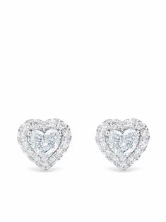 18kt white gold 18kt white gold Aura heart-shaped diamond stud earrings from DE BEERS featuring heart cut diamond, pavé-set diamonds, halo band, total diamond weight and butterfly fastening. These earrings come as a pair.. | De Beers Jewellers 18kt white gold Aura heart-shaped diamond stud earrings Diamond Heart Earrings Studs, Heart Shape Diamond Earrings, Chav Bedroom, Heart Shaped Diamond Earrings, Gold Aura, Aura Heart, Heart Diamond Earrings, Diamond Heart Earrings, Stud Earrings Diamond