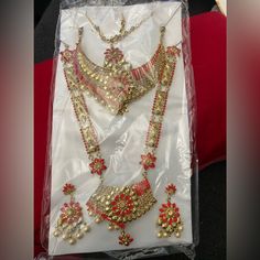 Indian/Pakistani Bridal Set Never Used Selling Because It Doesn’t Match My Wedding Dress :) Gold Bridal Jewelry, My Wedding Dress, Gold Bridal Jewellery Sets, Bridal Jewelry Set, Pakistani Bridal, Bridal Jewelry Sets, Bridal Set, My Wedding, Bridal Sets