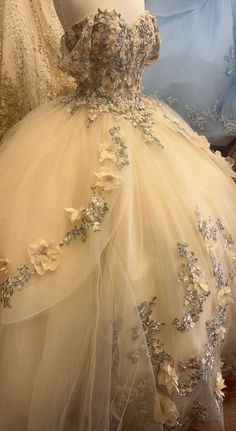 Beige Ball Gown Wedding Dress, Beige Tulle Wedding Dress, Cream Ball Gown For Prom, Cream Ball Gown Dress For Prom, Cream Fitted Princess Dress For Wedding, Cream Ball Gown Wedding Dress, Cream Tulle Dress For Debutante Ball, Cream Ball Gown With Fitted Bodice, Beige Ball Gown Dress For Prom