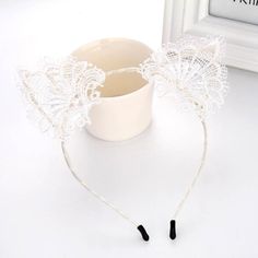 Cute Lace Hairband Available in white and black Due to high demand on our products, product delivery may take between 2 to 3 weeks For any further questions or inquiries please contact us Lace Hairband, Cat Ears Headband, Ears Headband, Lace Headbands, Cat Ear, Halloween 2019, Perfect Curls, Party Hairstyles, Ear Headbands