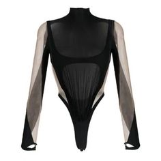 Nwt - New With Tag Inner Mugler Label Needs Reattached On One Side (Pictured) Size Fr 44 / Us 12 Black And Nude Retails $950 - Full Price Online Details+ Sheer And Opaque Mesh Panels Conceal And Reveal In The Brand's Jaw-Dropping Scandalous Fashion On This Turtleneck Bodysuit With Front Ruching. Clasp At Back, Turtleneck, Long Sleeves Style Id 22s1bo0178842 Black Crop Tee, Corset Fashion, Turtleneck Bodysuit, Bodysuit Top, Cutout Bodysuit, Fashion Aesthetics, Paris Woman, Thierry Mugler, Asymmetrical Tops