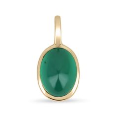 "Featured here is a stunning, cabochon natural oval emerald pendant in fine 14K gold. Displayed is a medium-green emerald bezel-set. The earth mined, green cabochon emerald has a charming green color with good clarity. This is an excellent gift for a May baby or for someone who simply loves emeralds. *14K 16\" Cable Chain Included Setting Style: Bezel Setting Material: 14K Yellow/White/Rose Gold Setting Weight: 1.2 Grams Main Stone: Emerald (Cabochon) Shape: Oval Cut Weight: 2.50-Carats Clarity: May Baby, Colombian Emerald Ring, Emerald Cabochon, Emerald Style, 80th Birthday Gifts, Tiny Bow, Solitaire Setting, Emerald Pendant, Bezel Pendant