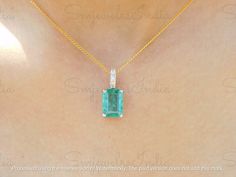 2.60 Carat Colombian Emerald Diamond Necklace - 14k Gold Emerald Necklace For Women - Emerald Cut Pendant, Wedding Necklace - Christmas Gift GEMSTONE DETAILS : ✦ Gemstone : Natural Zambia Emerald ✦ Gemstone Size : 7x9 mm ✦ Gemstone Shape : Emerald Cut ✦ Number of Gemstones : 1 ✦ Gemstone Weight : 2.60 Carat ✦ Gemstone Colour : vivid green DIAMOND DETAILS : ✦ Diamond Type : Natural ✦ Diamond Size : 1.2 MM ✦ Diamond Color : G-H ✦ Diamond Clarity : Slightly included ✦ Diamond Cut : Excellent ✦ Diamond Weight : 0.30 Carat SHIPPING DETAILS : ✦ Production time : 3-4 days ✦ Delivery time : 7-8 days ✦ Expedited shipping : Available ✦ Expedited shipping service : UPS ✦ Expedited shipping time : 5 days ✦ Expedited shipping cost : 70$ CUSTOMISATION DETAILS : We can customize any piece of fine jewelry Hallmarked Emerald Wedding Necklace, Emerald Necklace For Wedding, Classic Emerald Pendant Necklace For Wedding, Classic Hallmarked Emerald Necklace For Wedding, Classic Emerald Necklace For Wedding, Classic Wedding Emerald Necklace Hallmarked, Classic Wedding Emerald Necklace, Diamond Cut Emerald Necklace For Wedding, Classic Emerald Necklace With Prong Setting For Wedding