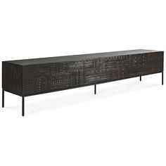 the sideboard is made out of wood and has an intricate design on it's sides